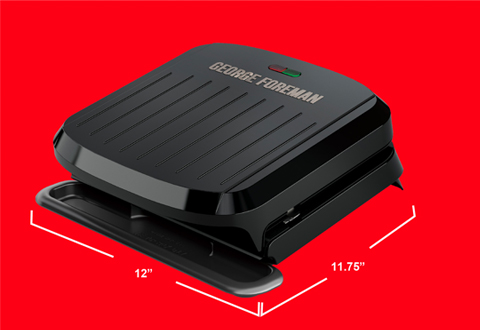 4 Serving Removable Plate Panini Grill Black George Foreman